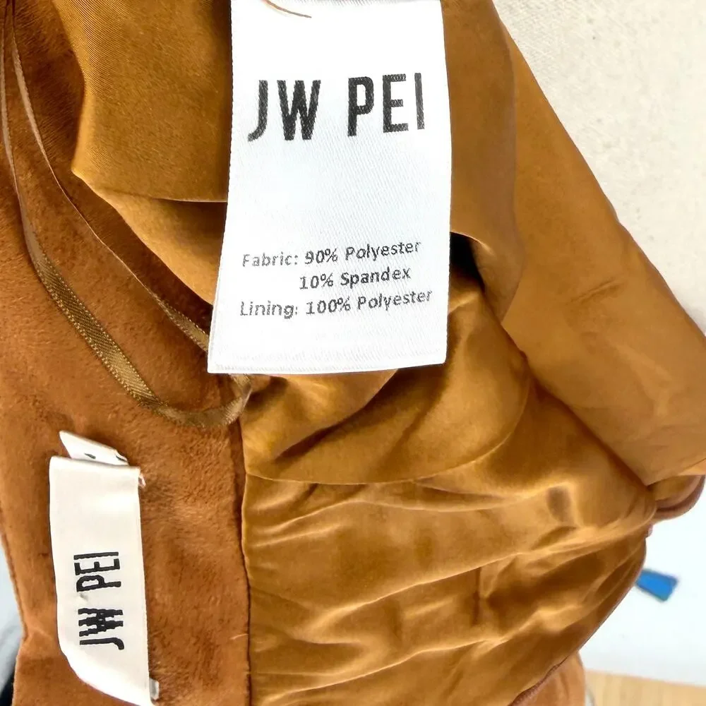 New JW PEI Brown Faux Suede Two Piece Crop Top Mini Skirt Set - Picture 9 of 10